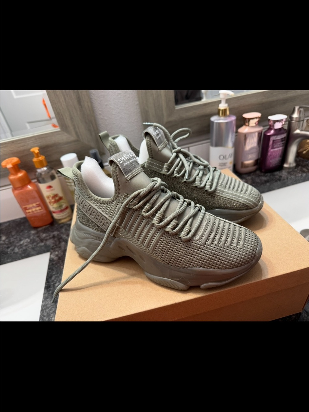 Steve Madden Olive Knit Athletic Sneakers